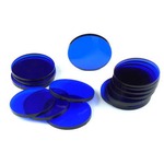 Crafters: Podstawki akrylowe - Transparentne - Okrągłe 32 x 3 mm - Niebieskie (15)