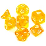 Komplet kości REBEL RPG - Kryształowe - Żółte