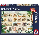 PQ Puzzle 1000 el. Kolekcja znaczków ze zwierzętami