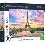 Puzzle 1000 elementów  UFT Zachód słońca, Wieża Eiffla, Paryż, Francja