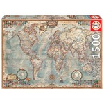 Puzzle 1500 el. Polityczna mapa świata (retro)