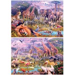 Puzzle 2 x 100 el. Dzikie zwierzęta (panorama)