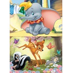 Puzzle 2 x 16 el. Bambi / Dumbo (drewniane)