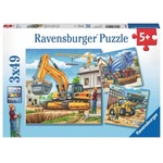 Puzzle 3x49 elementów - Duże maszyny budowlane