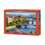 Puzzle 500 elementów - Widok na mosty w Pradze