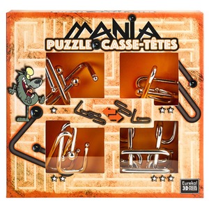 Łamigłówki metalowe 4 szt. PUZZLE MANIA ZESTAW POMARAŃCZOWY