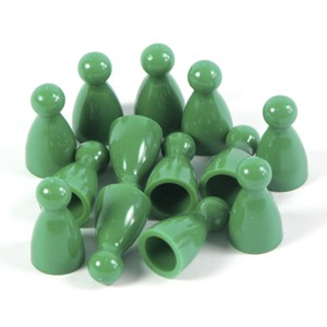 Pionek do gry z główką - zielone - 1 szt.