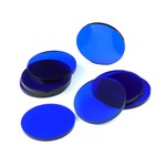 Crafters: Podstawki akrylowe - Transparentne - Okrągłe 50 x 3 mm - Niebieskie (10)