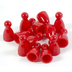 Pionek do gry z główką - czerwony - 1 szt.