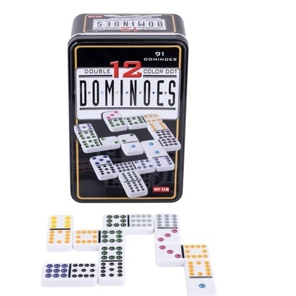 Domino Double 12 w metalowym pudełku