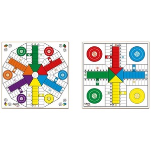 Drewniana plansza do gry (Chińczyk dla 4 i 6 graczy 40x40 cm) (T-134)