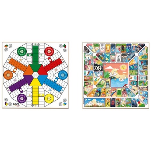 Drewniana plansza do gry (Chińczyk dla 6 graczy / Gęś 40x40 cm) (T-138/6)