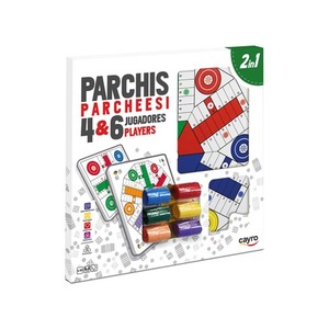 Drewniana plansza do gry + komplet pionków (Chińczyk dla 4 i 6 graczy 40x40 cm) (096)