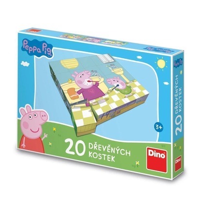 Drewniane klocki obrazkowe Świnka Peppa 20el