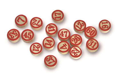 Drewniane numerowane znaczniki do Bingo/Lotto (małe) (F90) - 90 szt.
