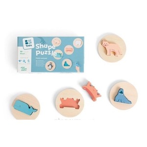 Drewniane puzzle konturowe Dopasuj kształt