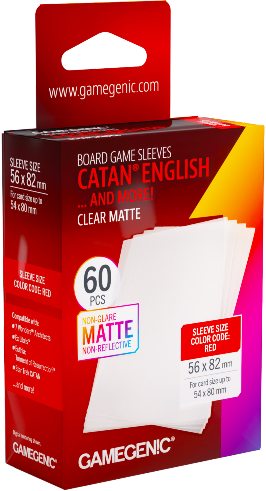 Gamegenic: Board Game Sleeves - Catan English (56x82 mm) - Clear Matte - 60 sztuk