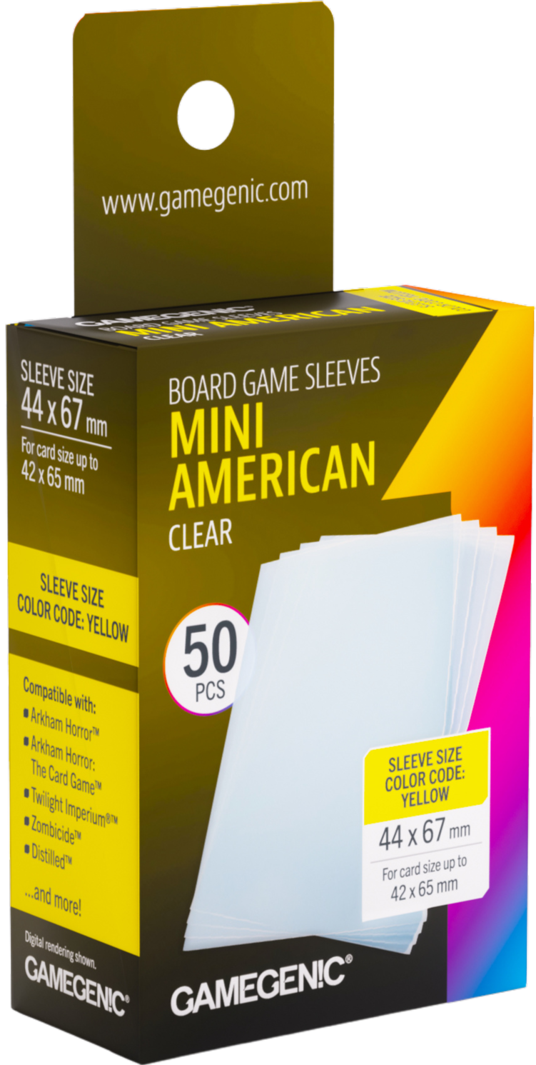 Gamegenic: Board Game Sleeves - Mini American (44x67 mm) - Clear - 50 sztuk