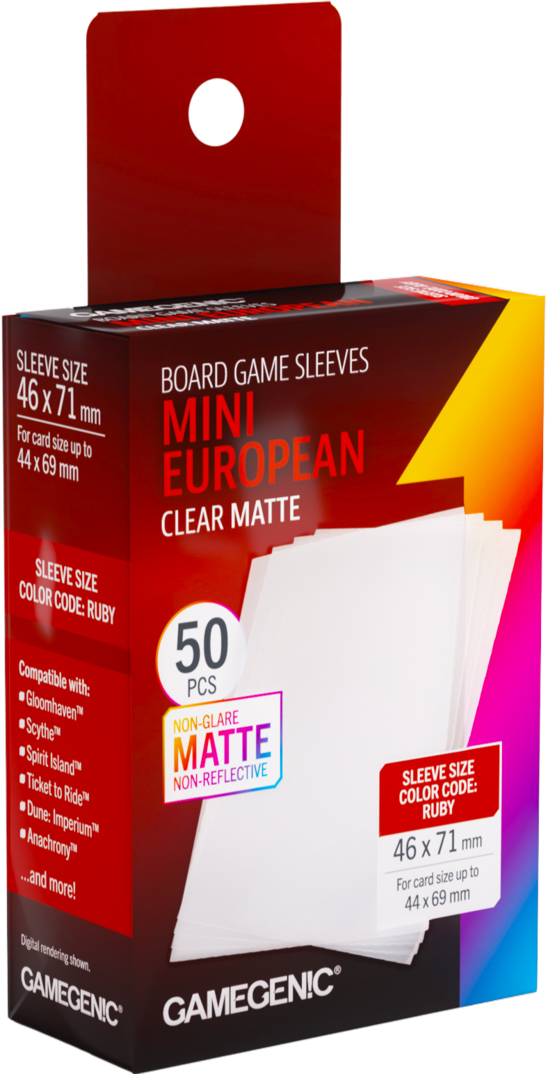 Gamegenic: Board Game Sleeves - Mini European (46x71 mm) - Clear Matte - 50 sztuk