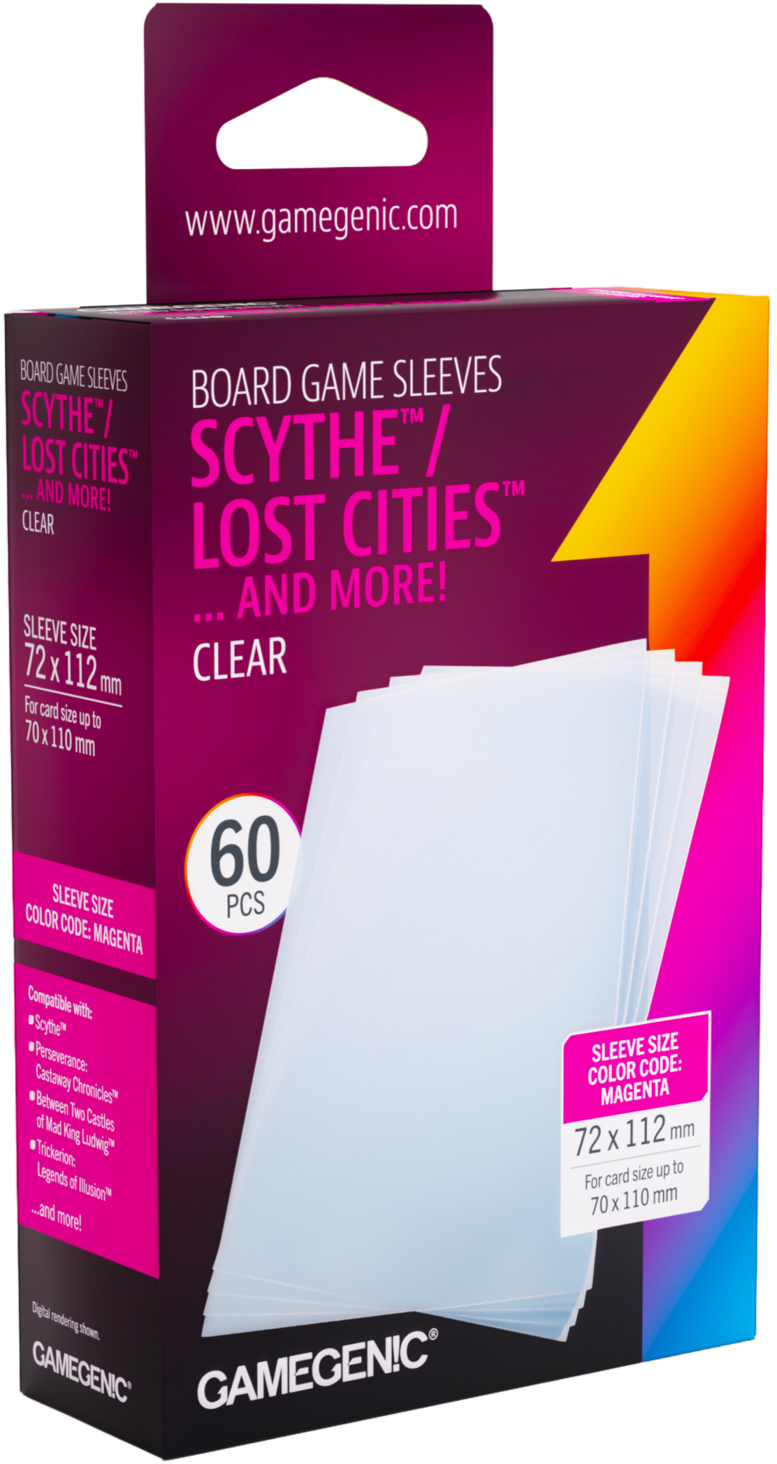 Gamegenic: Board Game Sleeves - Scythe (72x112 mm) - Clear Matte - 60 sztuk