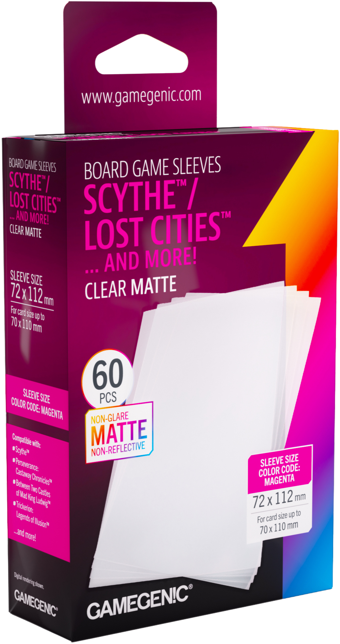 Gamegenic: Board Game Sleeves - Scythe (72x112 mm) - Clear Matte - 60 sztuk