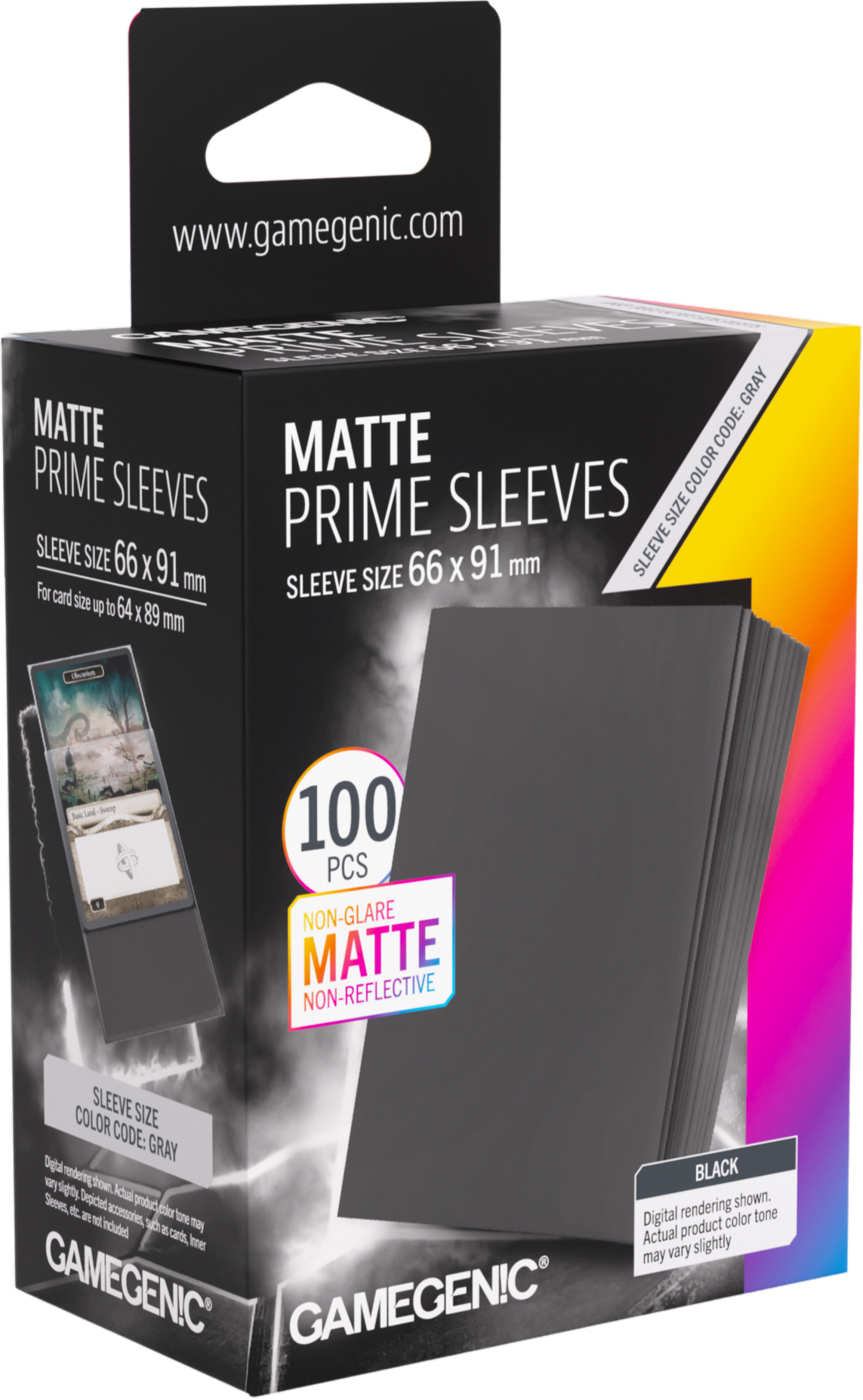 Gamegenic: Matte Prime Sleeves (66x91 mm) - Black - 100 sztuk