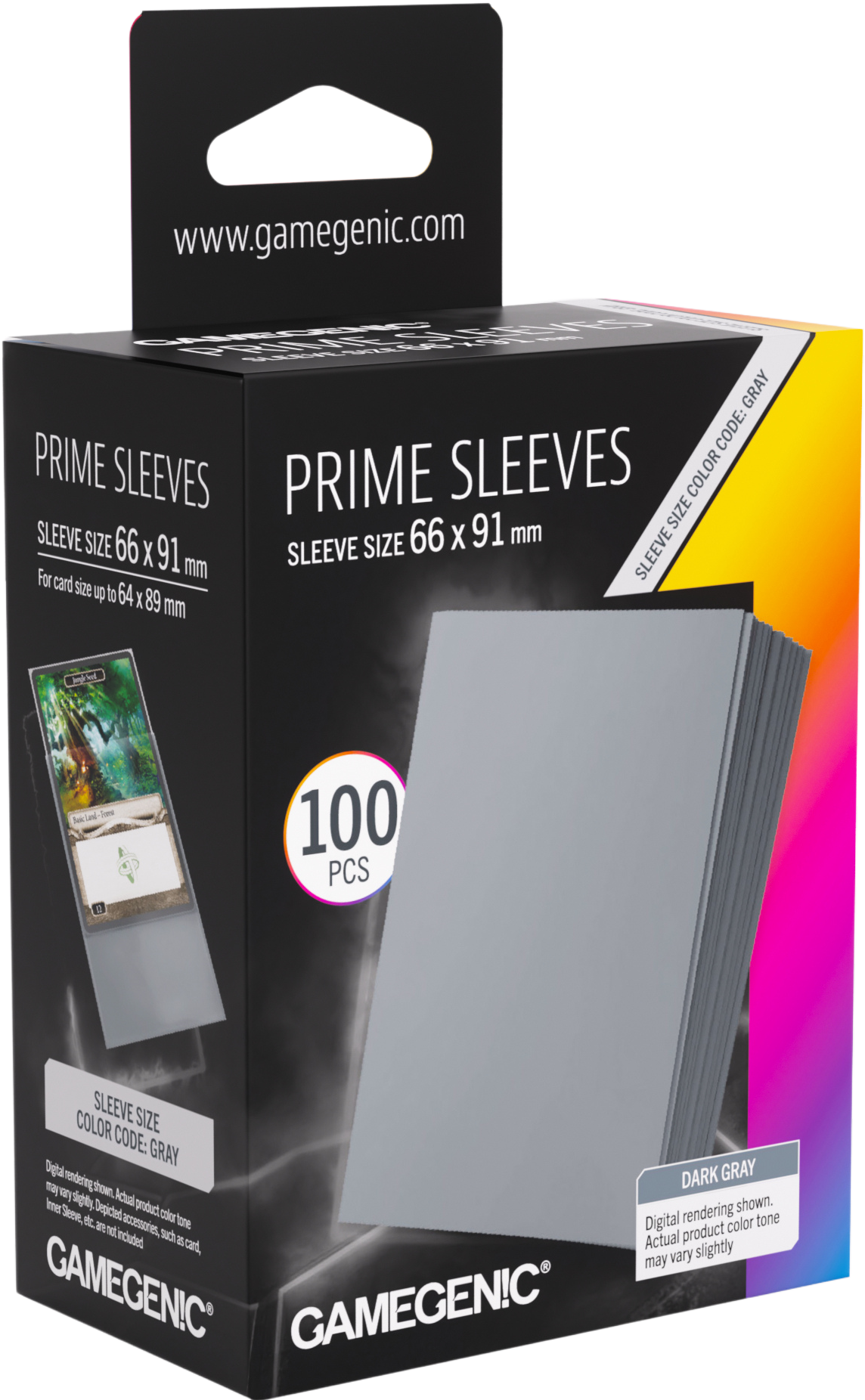 Gamegenic: Prime Sleeves (66x91 mm) - Dark Gray - 100 sztuk