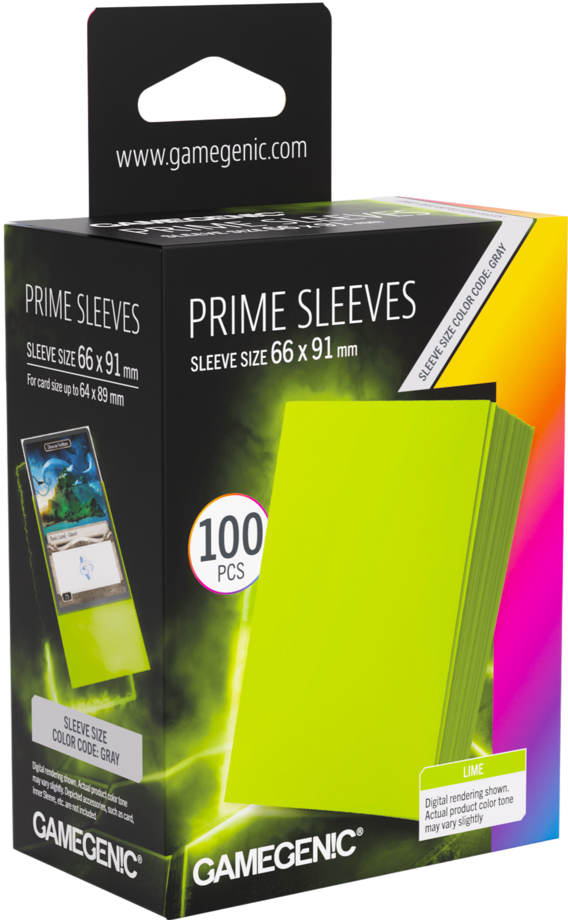 Gamegenic: Prime Sleeves (66x91 mm) - Lime - 100 sztuk