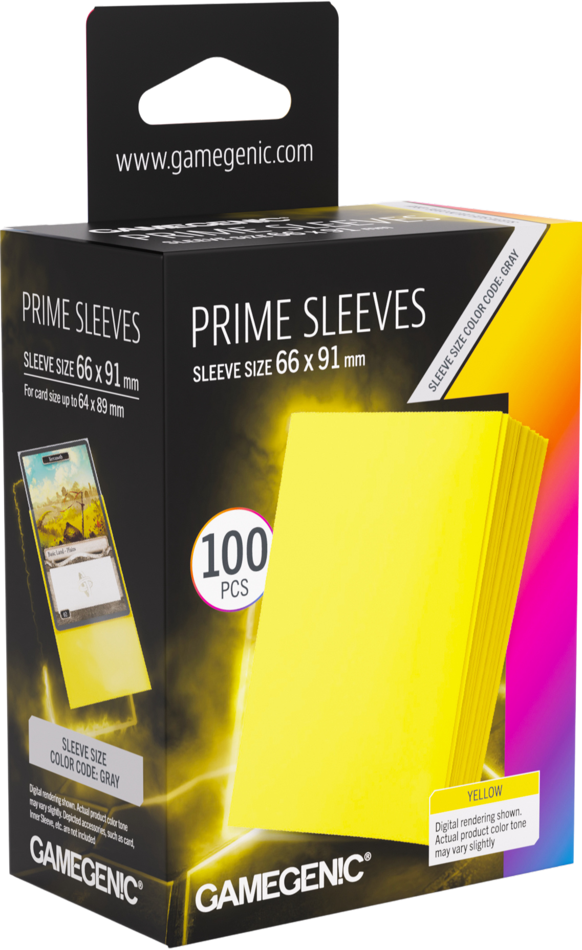 Gamegenic: Prime Sleeves (66x91 mm) - Yellow - 100 sztuk