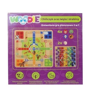 Gra drewniana 2w1 Chińczyk/Węże i drabiny Woodie