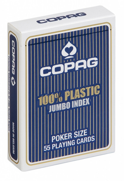 Karty Poker Plastik PKJ niebieskie Jumbo 4p