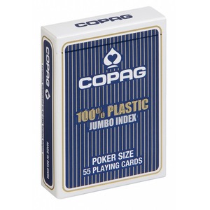 Karty Poker Plastik PKJ niebieskie Jumbo 4p