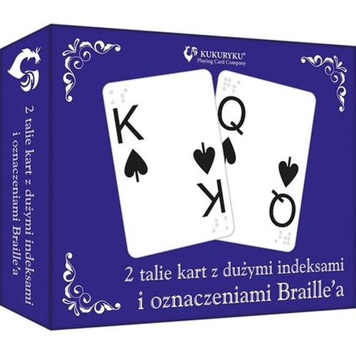 Karty z dużymi indeksami i znakami Braille\'a