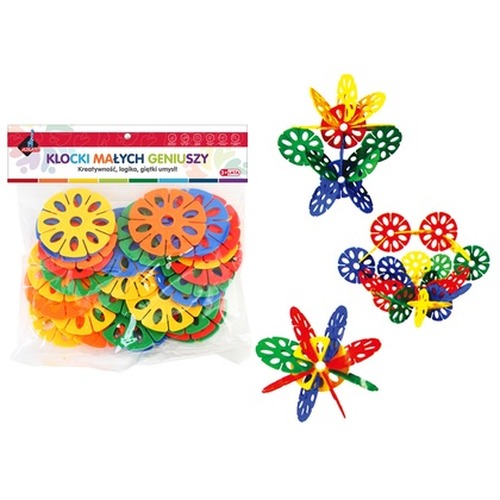 Klocki konstrukcyjne Kwiatki duże 28 elementów