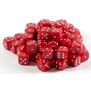 Kostki do gry plastik ekstra - czerwona - 100 szt.