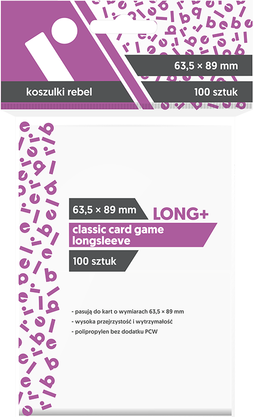 Koszulki na karty Rebel (63,5x89 mm) Classic Card Game Longsleeve, 100 sztuk