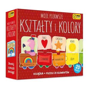 Książka i puzzle Moje pierwsze kształty i kolory 20 elementów