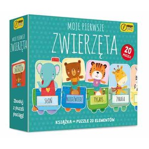 Książka i puzzle Moje pierwsze zwierzęta 20 elementów