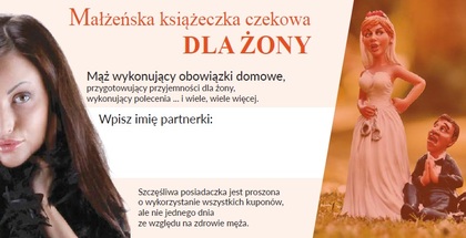 Małżeńska Książeczka Czekowa - Dla Żony