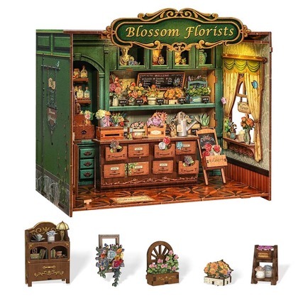 Miniaturowy domek Book Nook Kwiaciarnia marzeń