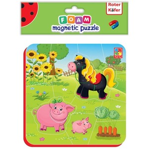 Piankowe puzzle magnetyczne: Zwierzęta na farmie