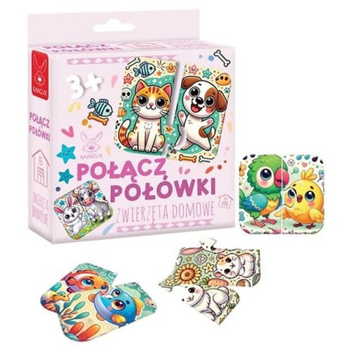 Połącz połówki Zwierzęta domowe 3+