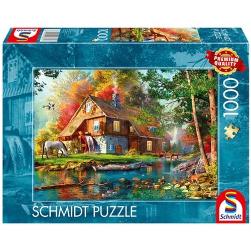 PQ Puzzle 1000 el. Młyn wodny piękną jesienią