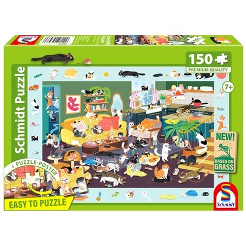 PQ Puzzle 150 el. Wszędzie koty