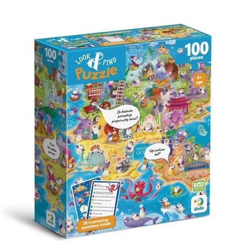 Puzzle 100 Look&Find Świat pingwinów