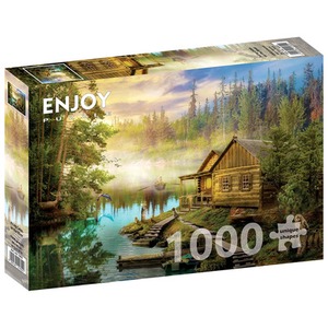 Puzzle 1000 el. Chatka nad jeziorem