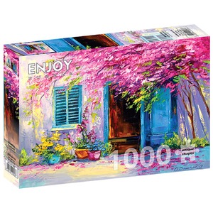 Puzzle 1000 el. Kwitnące podwórko