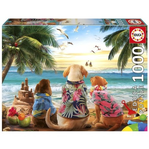 Puzzle 1000 el. Psy na plaży