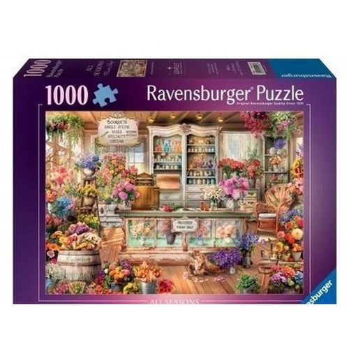 Puzzle 1000 Kot w kwiaciarni