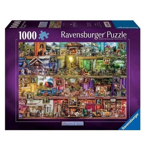 Puzzle 1000 Psy w bibliotece